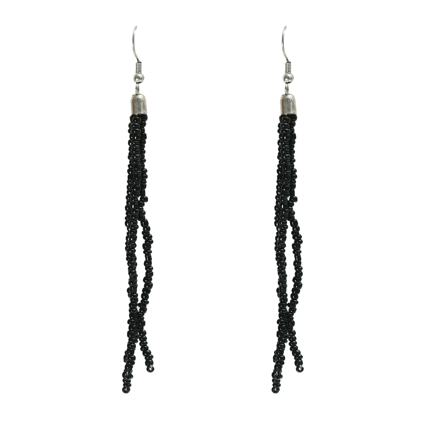Mominos Fashion Johar Kamal Handicraft Finish Beads Work Long Necklace For Women (Black /Golden)