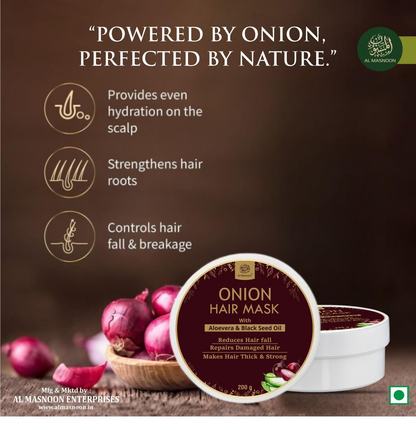 Al Masnoon Onion Hair Mask with Aloe Vera & Black Seed Oil