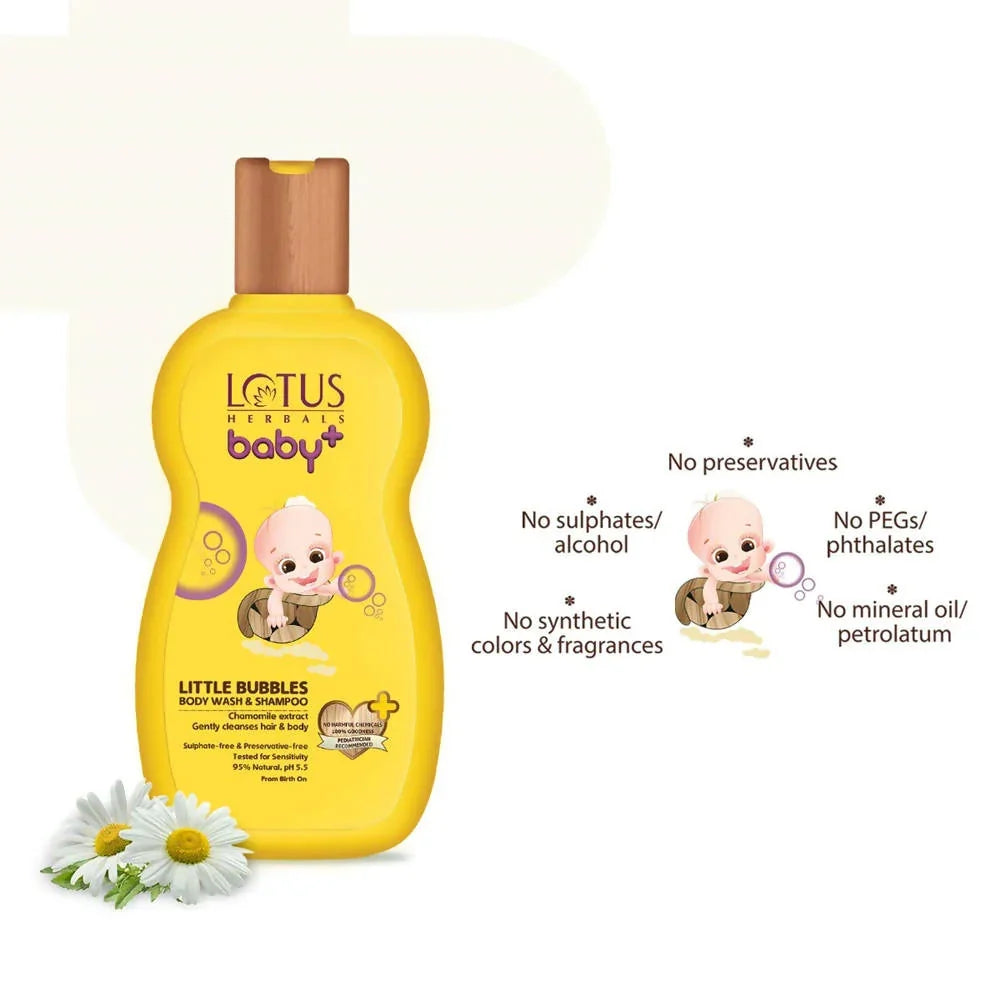 Lotus Herbals Baby+ Little Bubbles Body Wash & Shampoo