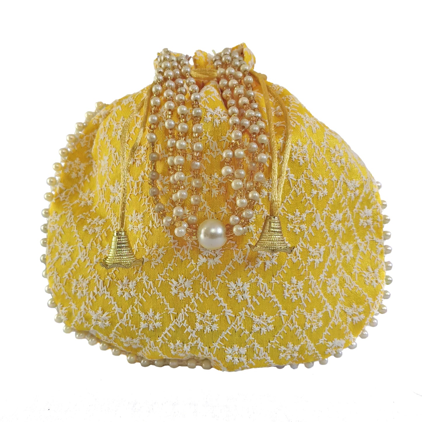 JS Fashion Embroidered Handcrafted Wedding Potli Bag with Beads