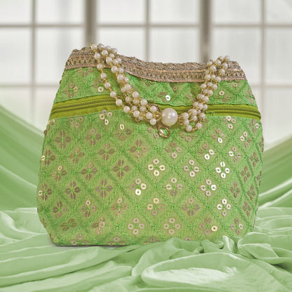 JS Fashion Wedding Potli Bag for Women with Drawstring Closure