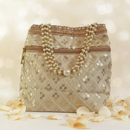 JS Fashion Wedding Potli Bag for Women with Drawstring Closure