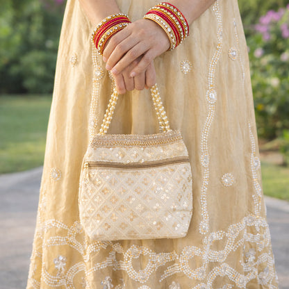 JS Fashion Wedding Potli Bag for Women with Drawstring Closure