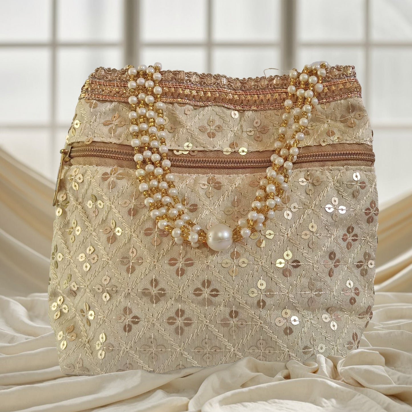 JS Fashion Wedding Potli Bag for Women with Drawstring Closure