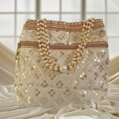 JS Fashion Wedding Potli Bag for Women with Drawstring Closure