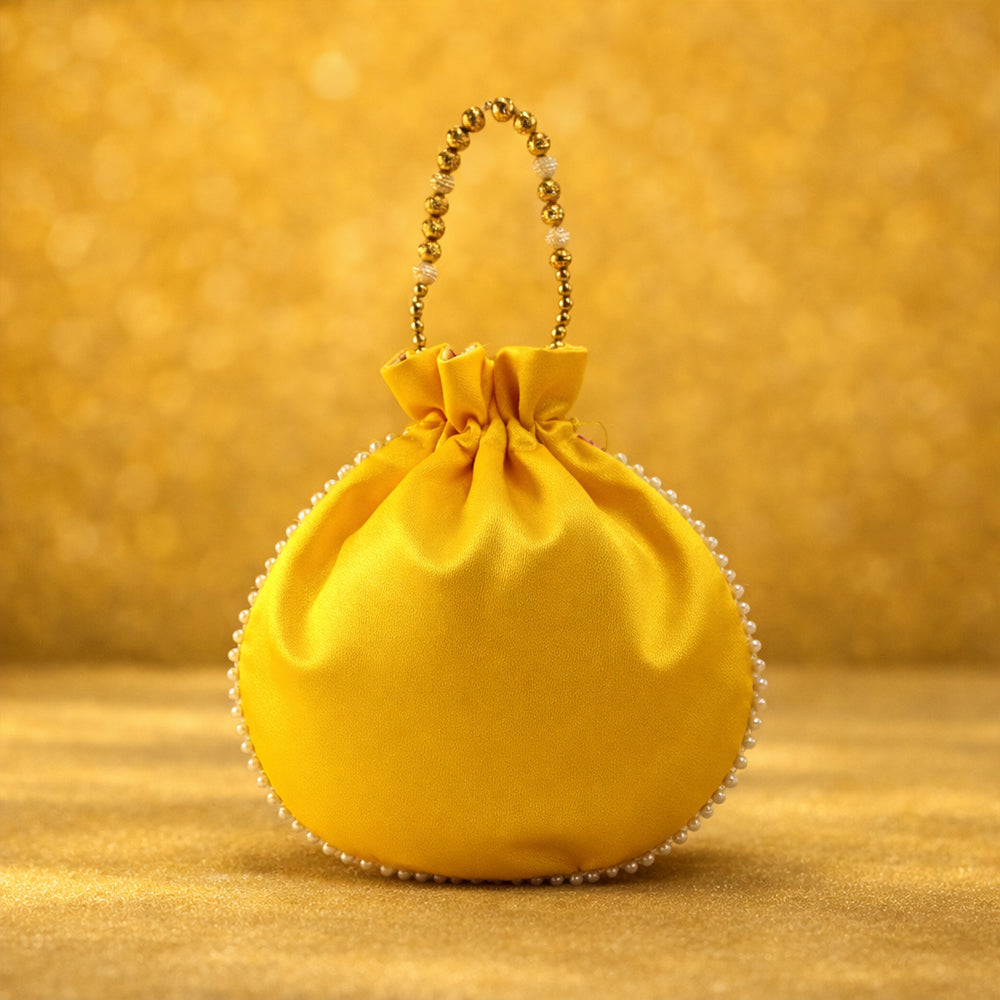 JS Fashion Embroidered Handcrafted Wedding Potli Bag with Beads