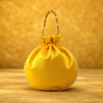 JS Fashion Embroidered Handcrafted Wedding Potli Bag with Beads