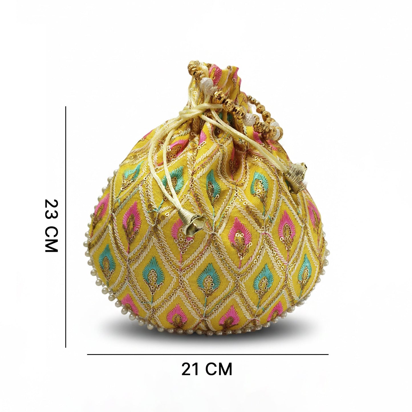 JS Fashion Embroidered Handcrafted Wedding Potli Bag with Beads