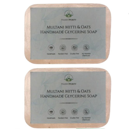 PrakritPurity Multani Mitti & Oats Handmade Glycerine Soap