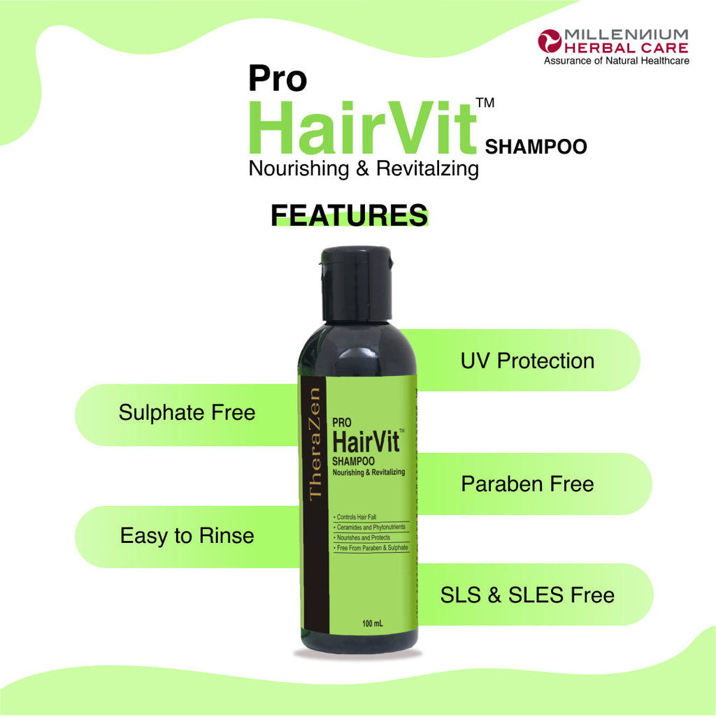 Millennium Herbal Pro Hairvit Shampoo - 100 ml X 2 Bottles