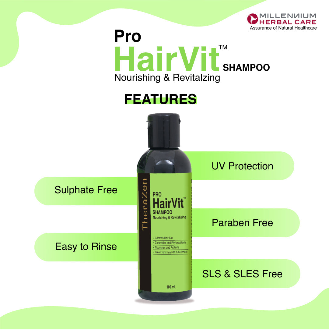 Millennium Herbal Pro Hairvit Shampoo - 100 ml X 2 Bottles