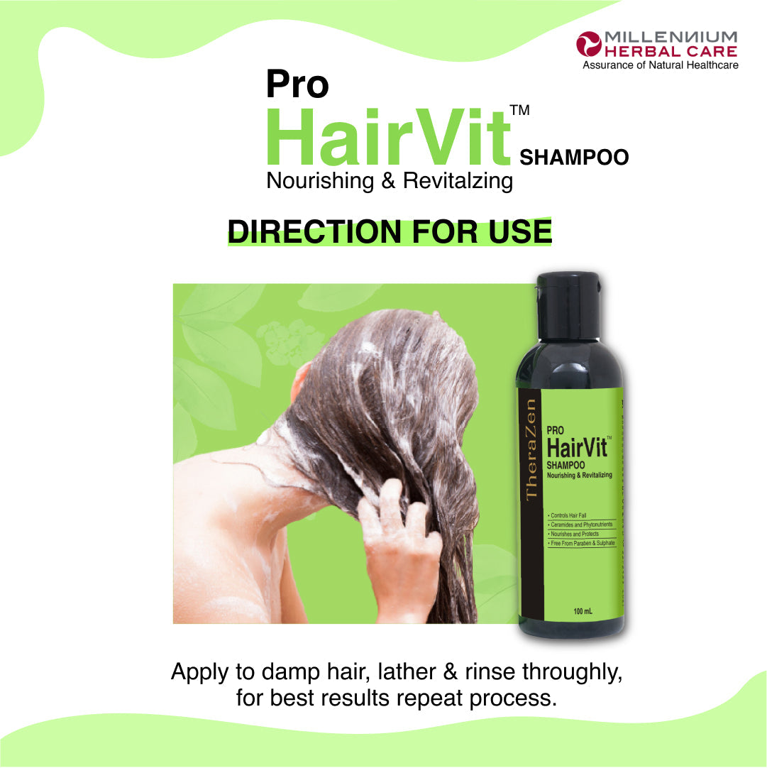 Millennium Herbal Pro Hairvit Shampoo - 100 ml X 2 Bottles