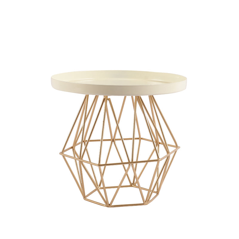 White & Gold Decorative Metal Cake Stand
