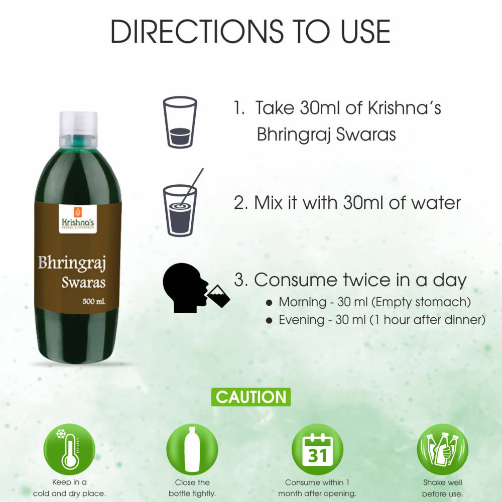 Krishna's Herbal & Ayurveda Bhringraj Swaras - 500 ml