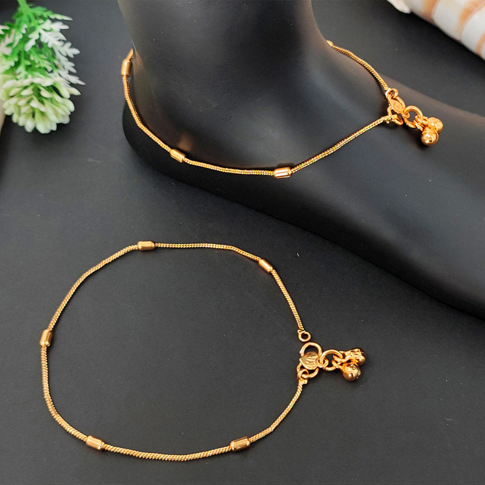 JS Fashion Beautiful High Gold Polish Fancy Style Payal for Women & Girls