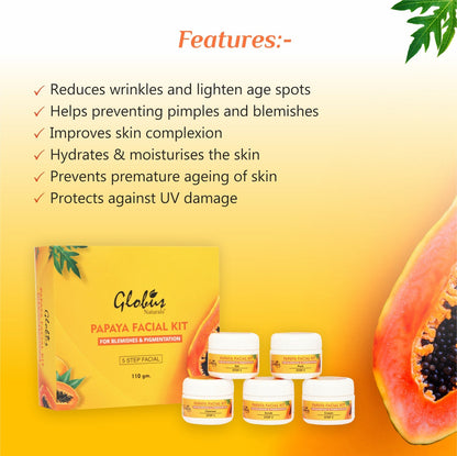 Globus Naturals Anti Tan Papaya Facial Kit For Flawless Skin - 110 gms