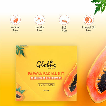 Globus Naturals Anti Tan Papaya Facial Kit For Flawless Skin - 110 gms