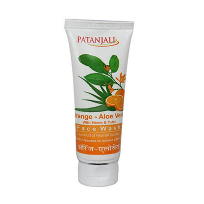 Patanjali Orange Aloevera Face Wash for Gentle Cleanser Removes Dirt Oil Refreshes Skin Natural Care for All Skin Types