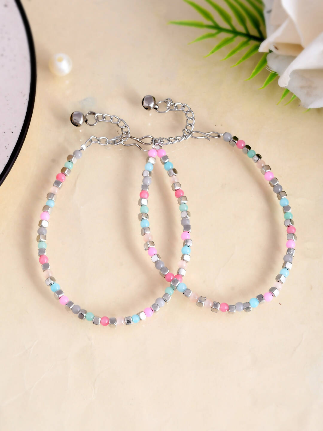 VOJ Women Multi Color stainless steel Anklet