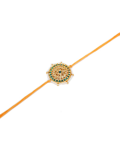 Designer kundan Rakhi - Ruby Raang