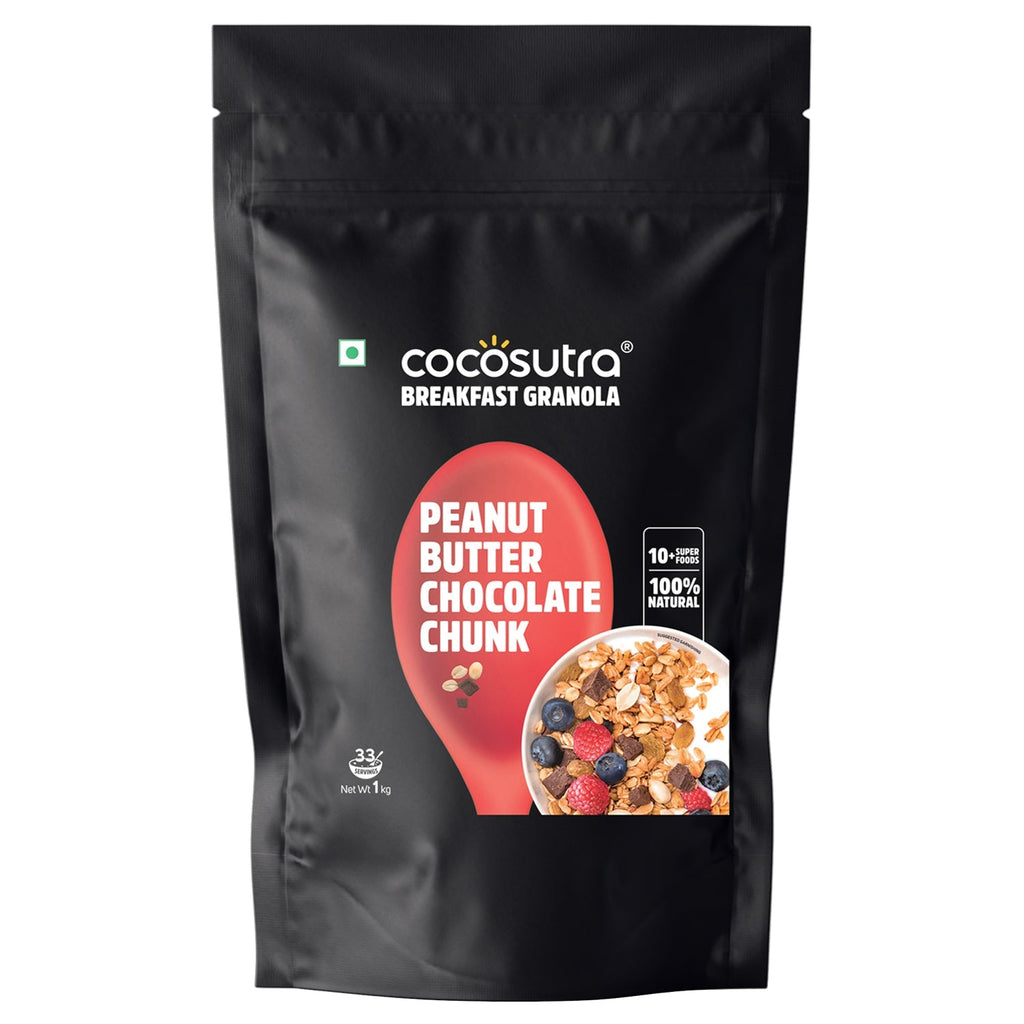 Cocosutra Peanut Butter Chocolate Chunk Breakfast Granola - 1 Kg