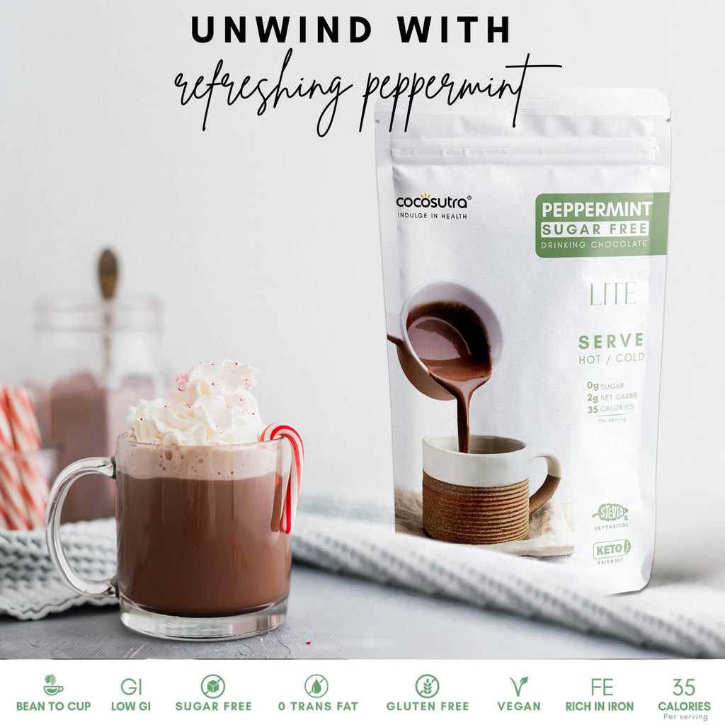 Cocosutra Sugar Free Drinking Chocolate Mix Peppermint - 200 gms
