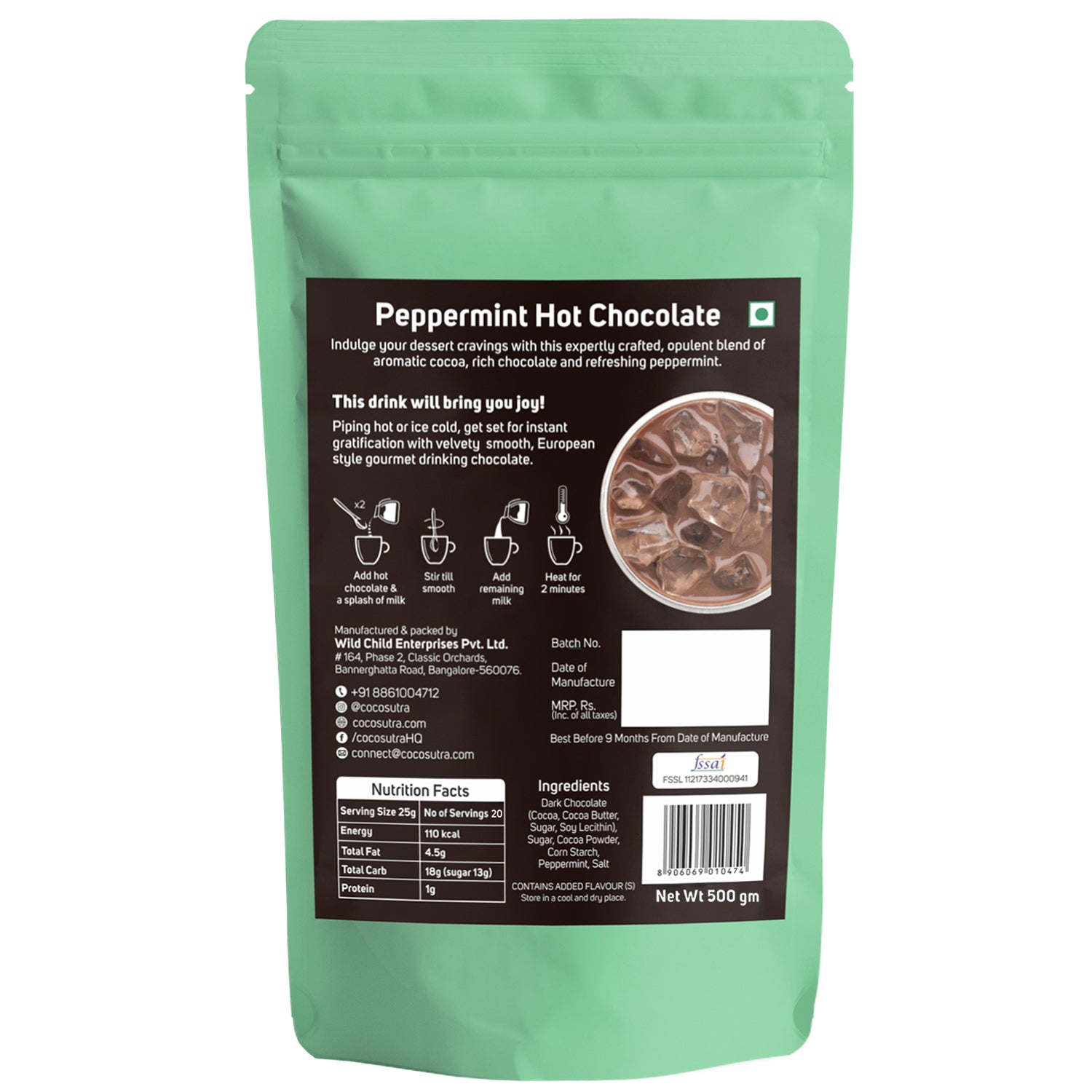 Cocosutra Peppermint Hot Chocolate Mix