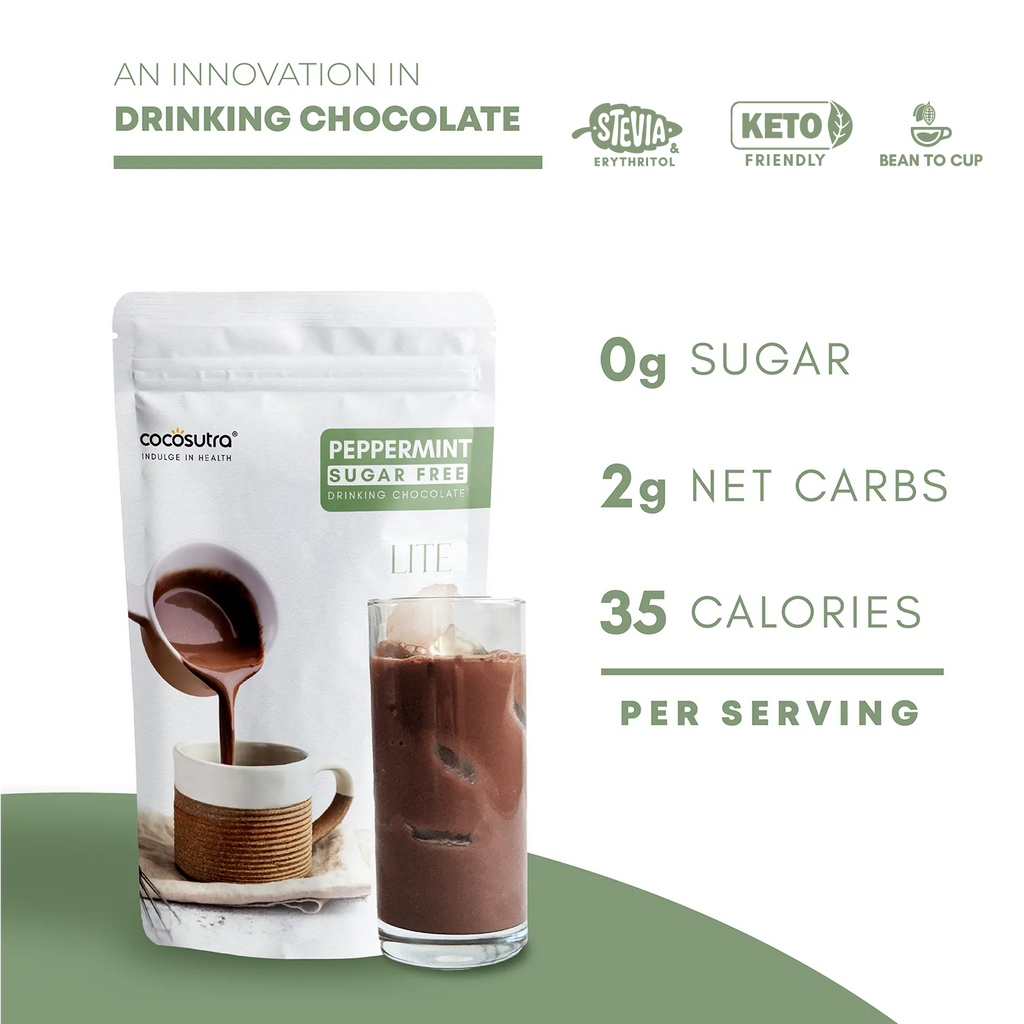 Cocosutra Sugar Free Drinking Chocolate Mix Peppermint - 200 gms