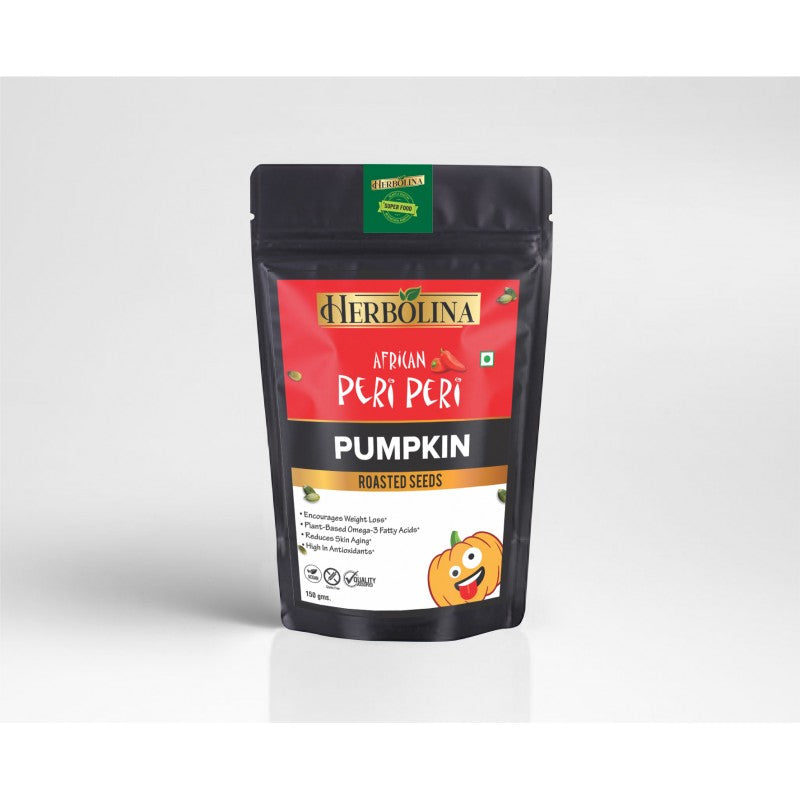 Herbolina Roasted Pumpkin Seeds African Peri Peri - 150 gms