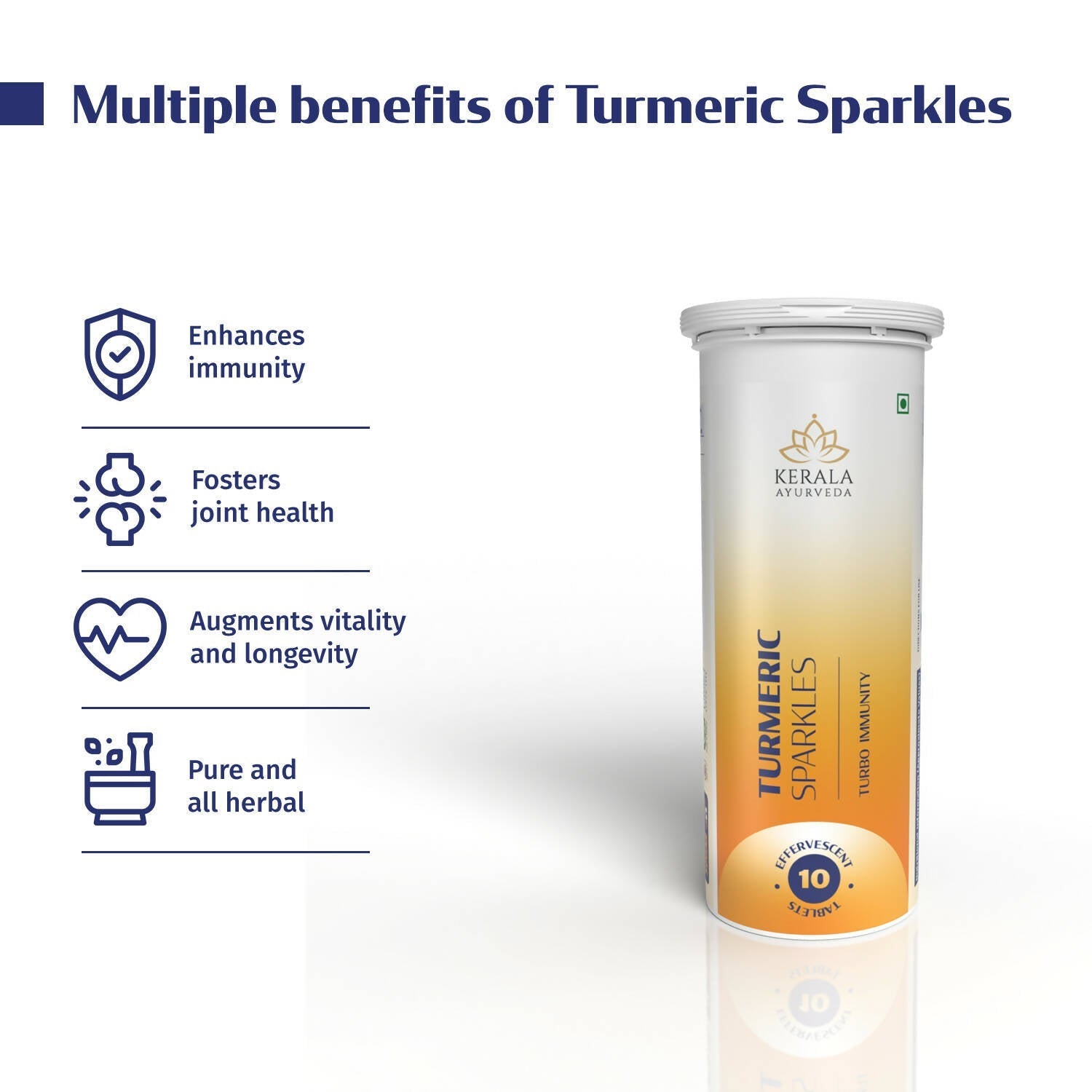 Kerala Ayurveda Turmeric Sparkles Tablets - 10 tabs