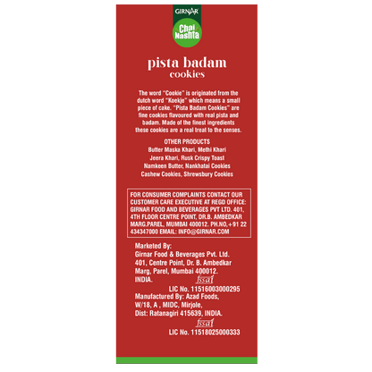 Girnar Chai Nashta - Pista Badam Cookies
