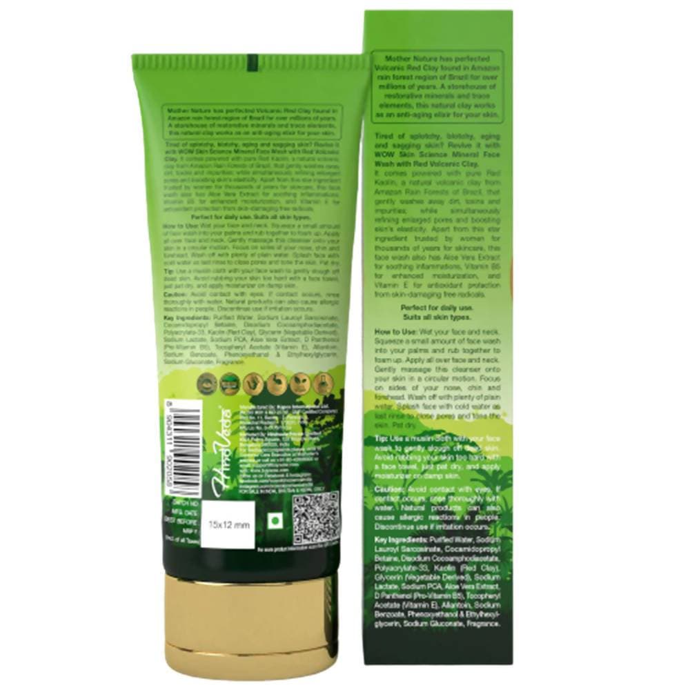 Wow Skin Science Mineral Face Wash with Red Volcanic Clay - 100 ml