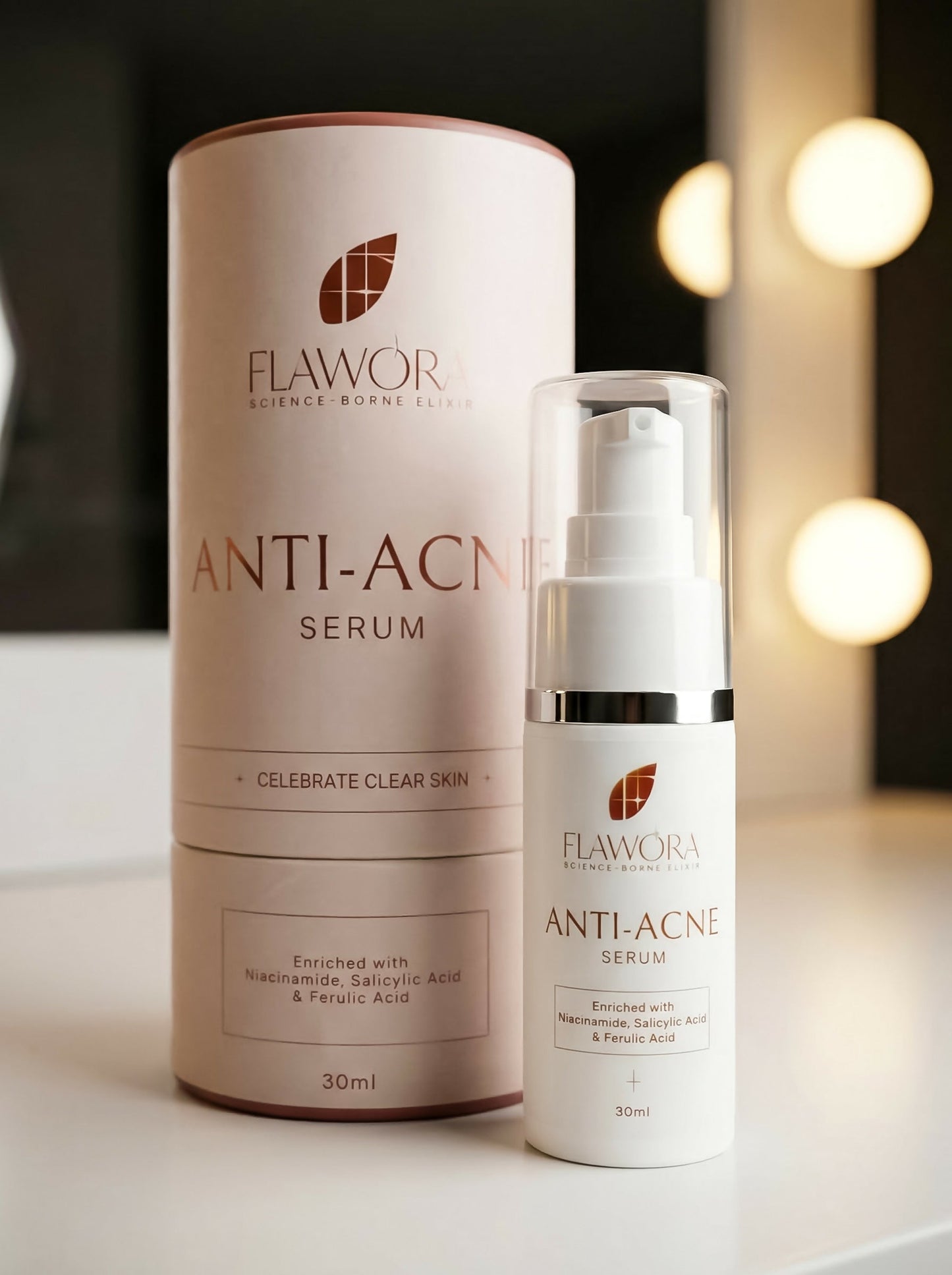 Flawora Set of Anti-Grey Hair Serum, Anti Acne Serum and D-Tan Lotion