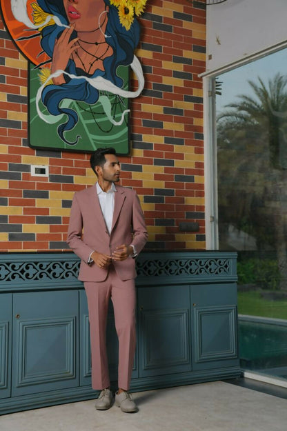 Vienna Mauve Blazer Set – 4-Way Stretch Tailored Suit For Men | Wedding & Party Wear by Hilo Design