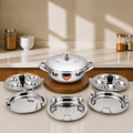 PrayLady Triplus Pro Mini Multi Kadai 21cm Idli Pot Dhokla Momo Steamer 10 Idlis 2 Idli Plates 1 Dhokla Plate 1 Steamer Plate