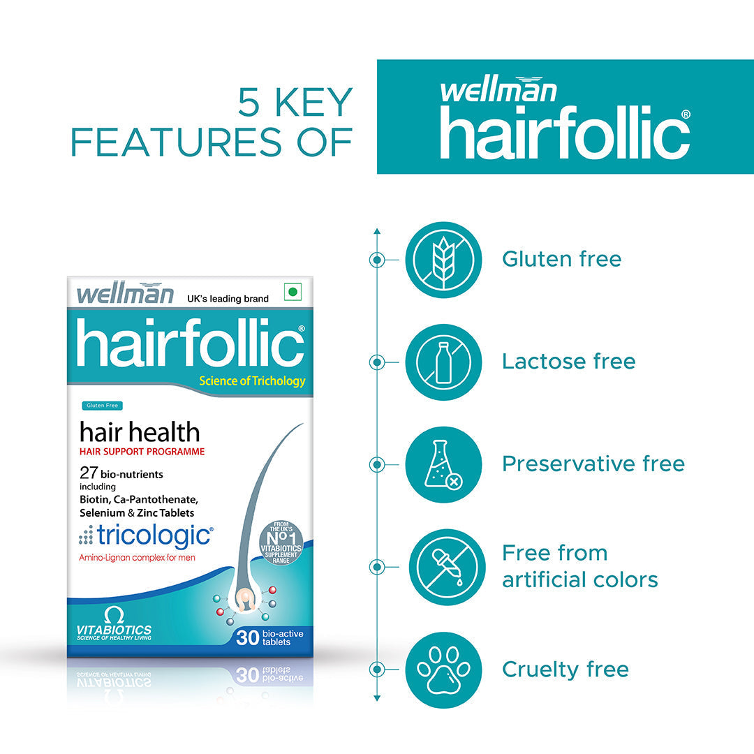 Vitabiotics Wellman Hairfollic - 30 tabs