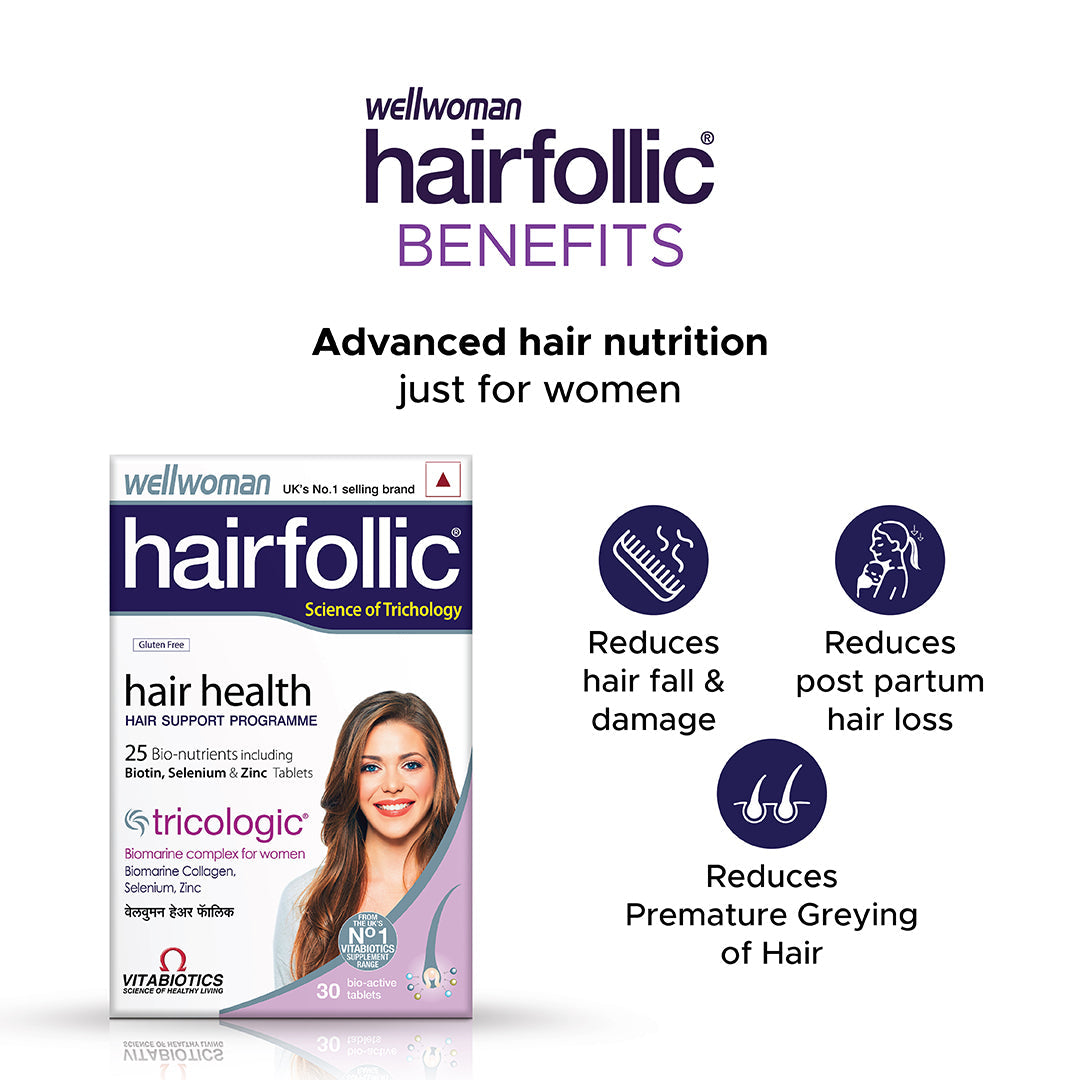 Vitabiotics Wellwoman Hairfollic - 30 tabs