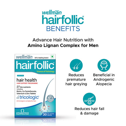 Vitabiotics Wellman Hairfollic - 30 tabs