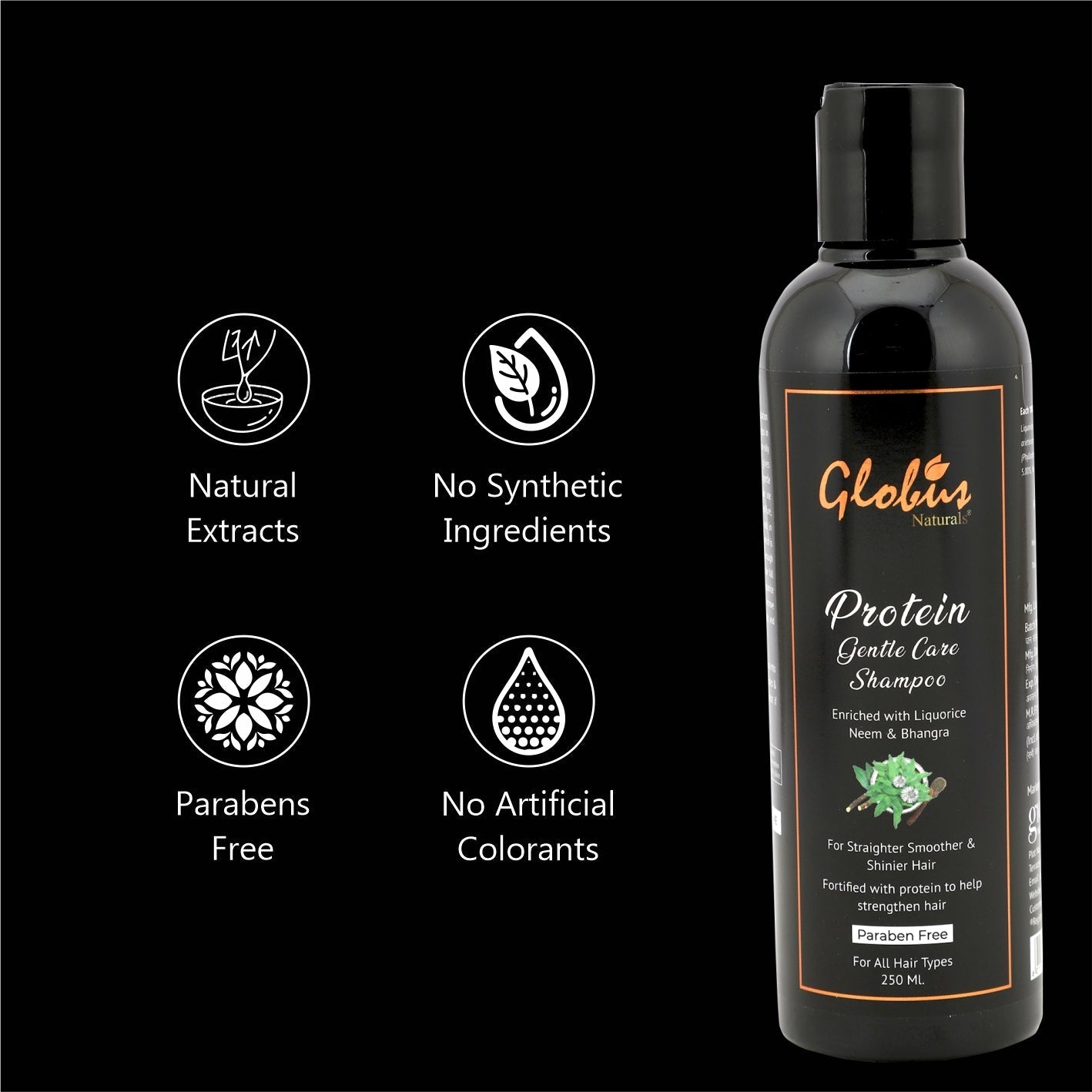 Globus Naturals Protein Gentle Care Hair Growth Shampoo - 250 ml