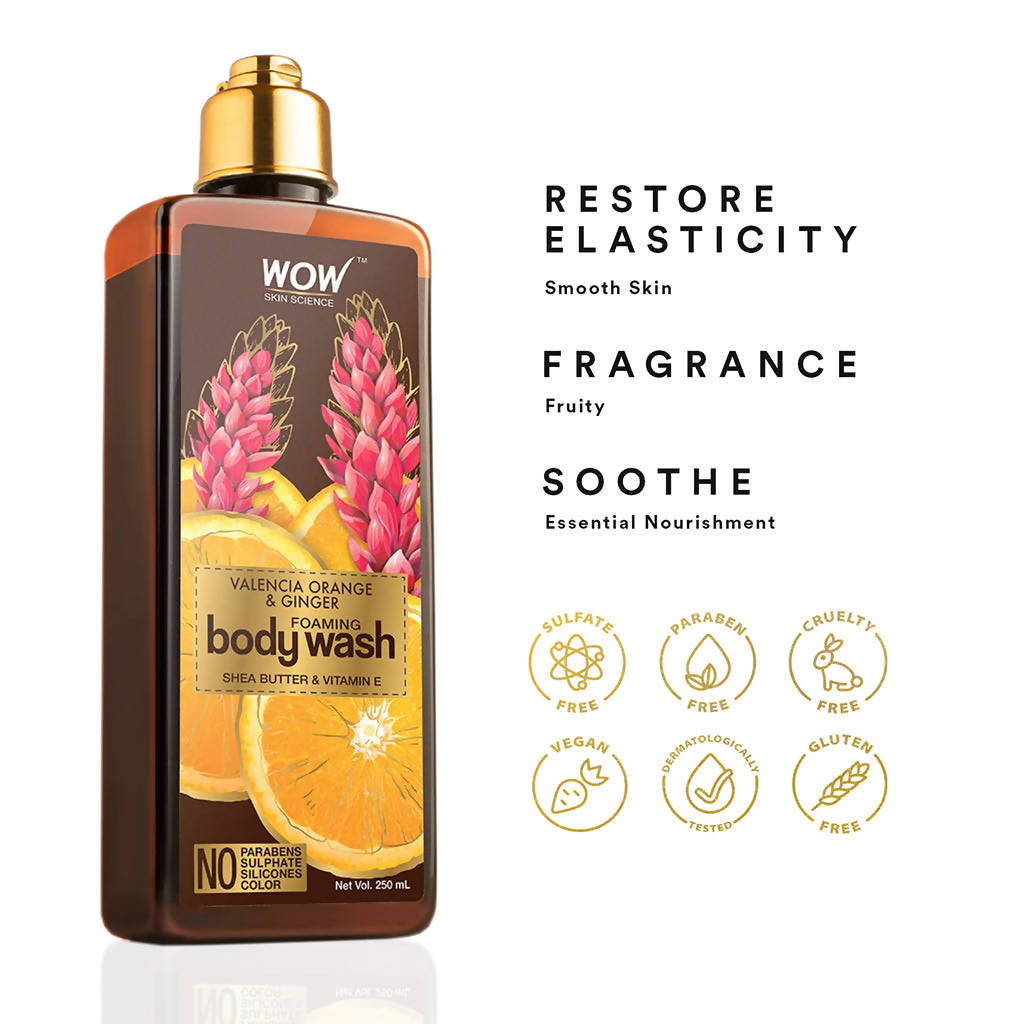 Wow Skin Science Valencia Orange & Ginger Foaming Body Wash - 250 ml