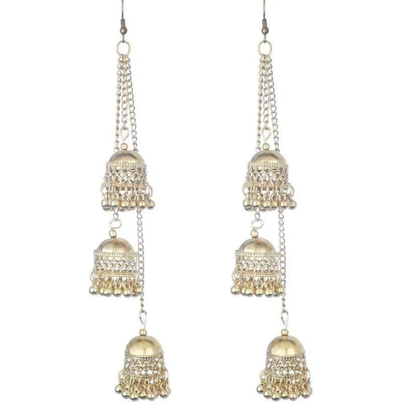 MS Fashion India Muskan Fancy Oxidized Dangle Long Jhumki Earrings