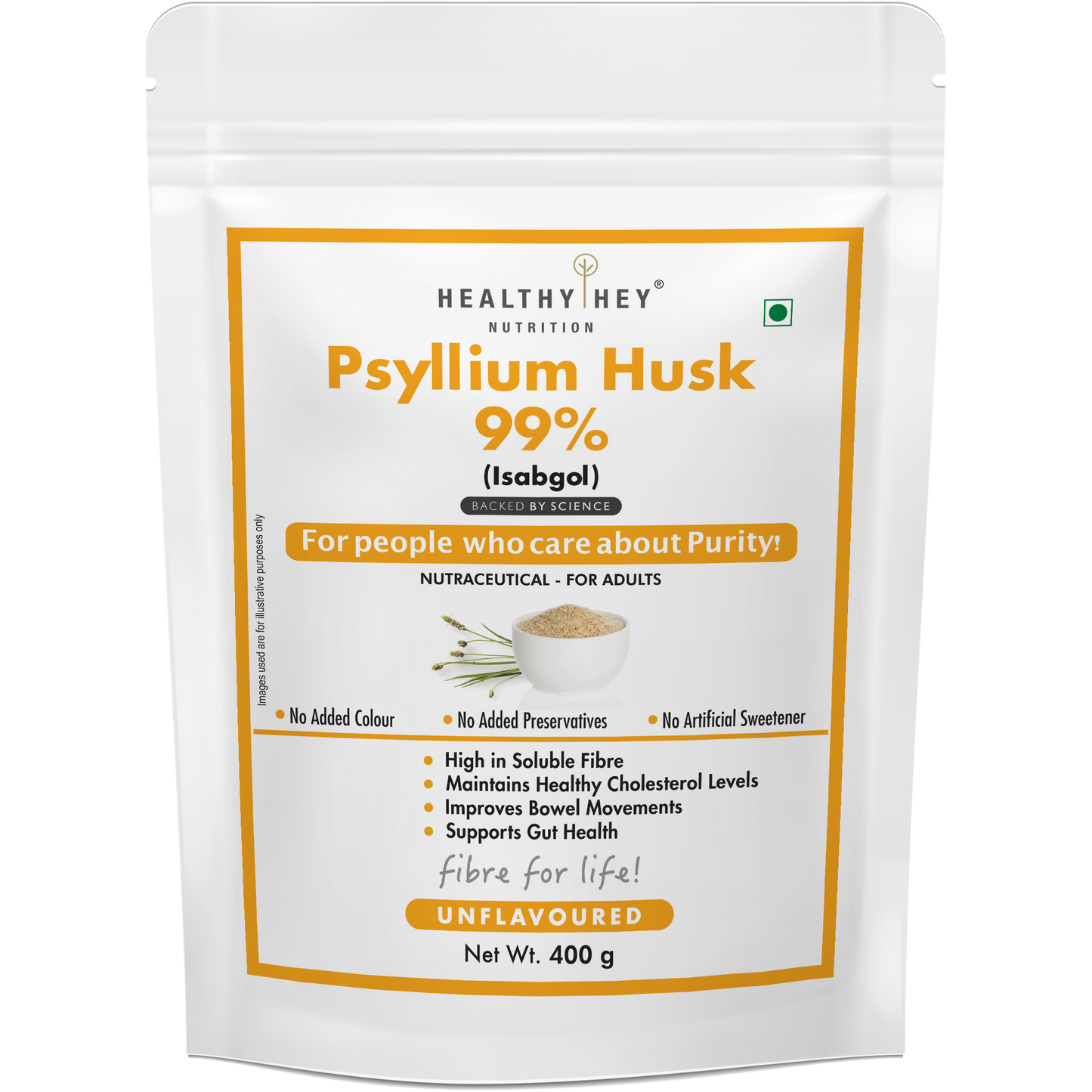 Healthyhey Psyllium Husk Powder - 400 gms