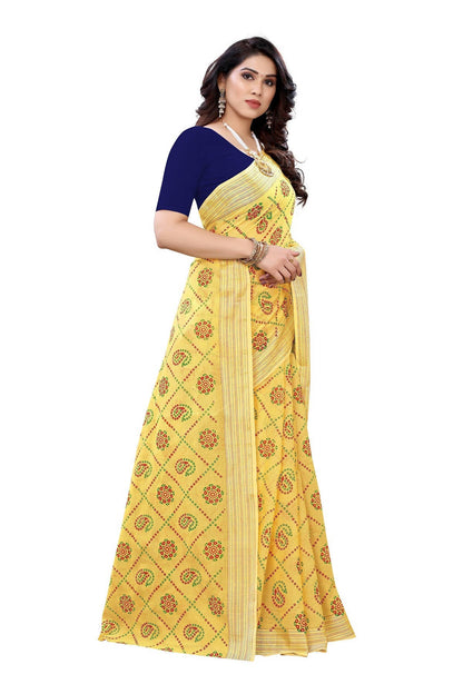 Vamika Yellow Linen Jari Border Saree (CHARVI YELLOW)