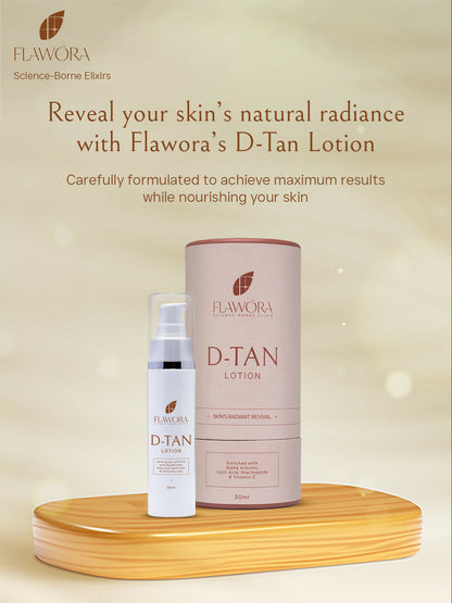 Flawora Set of 24k Golden Glow Face Serum and D-Tan Lotion