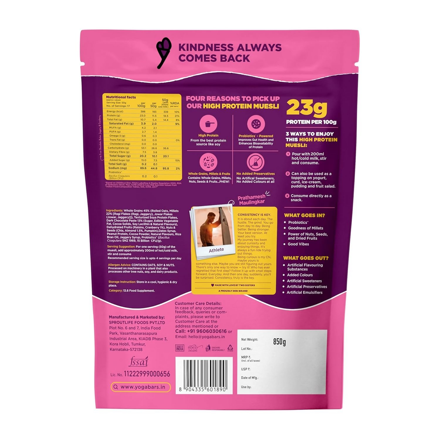 Yoga Bar High Protein Muesli - Choco Almond