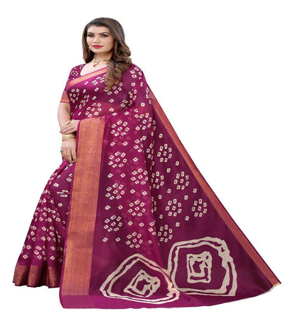 Vamika Purple and Gold Linen Jari Border Saree (RADHIKA PURPLE)
