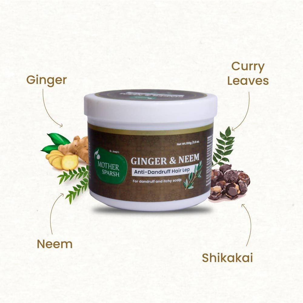 Mother Sparsh Ginger & Neem Anti-Dandruff Hair Lep - 100 gms