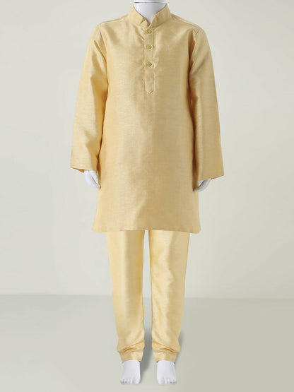 Joban Fashion Kids Island Elegant Box Sequence work Nehru Jacket Full Sleeves Kurta, Pyjama Set - Golden