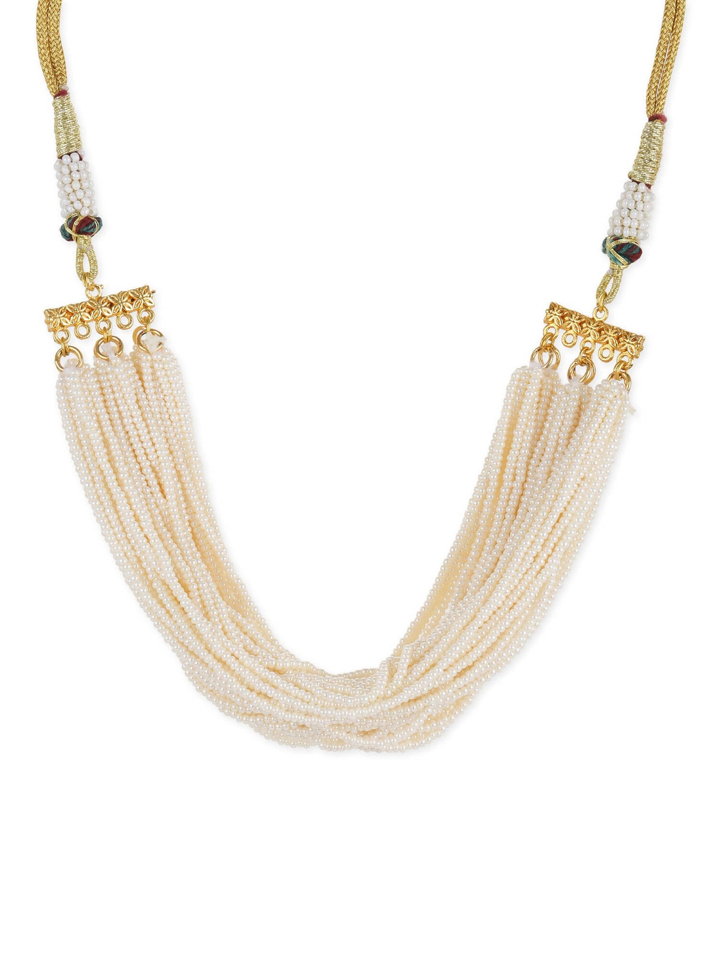 White Brass Gold-Polished Necklace - Ruby Raang