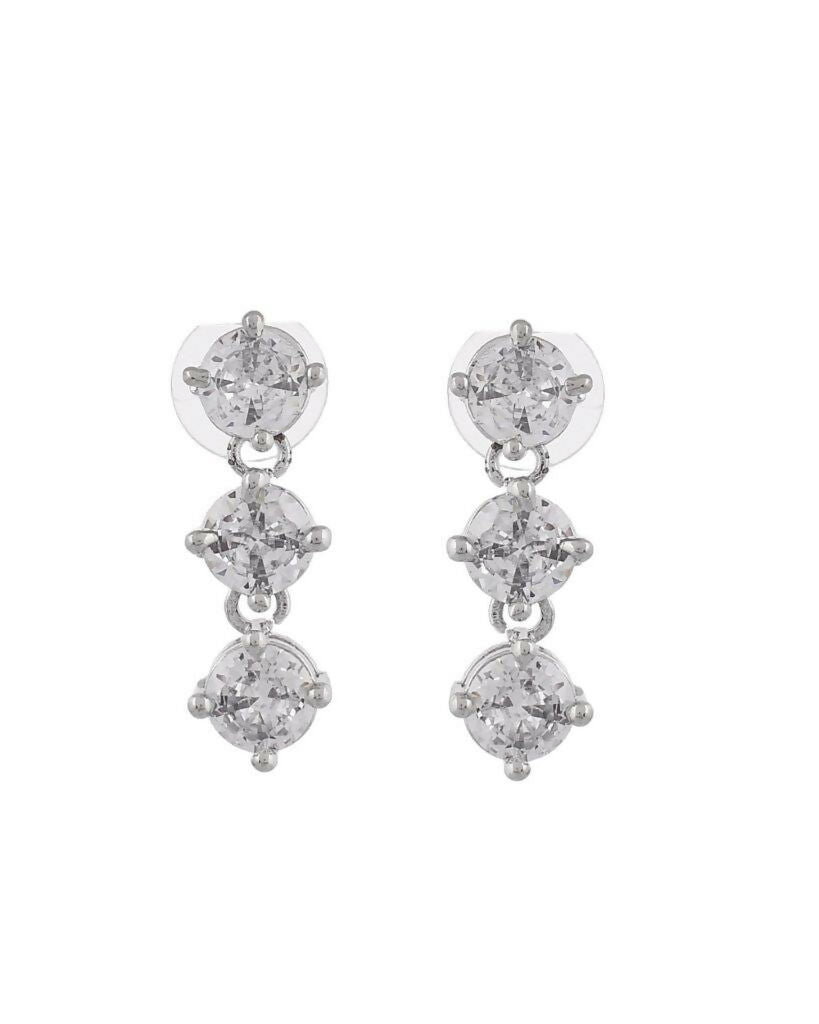 VOJ Silver Plated AD Studded Choker Jewellery Set